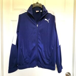 Puma Unisex Old School‎ Y2k Track Full Zip Jacket Size Medium Navy White
